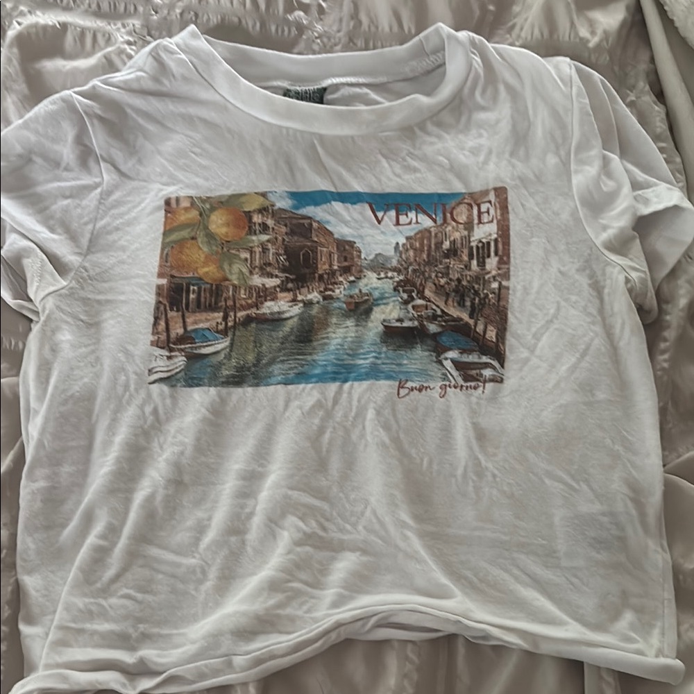 Wild Fable White Crop Relaxed T-Shirt